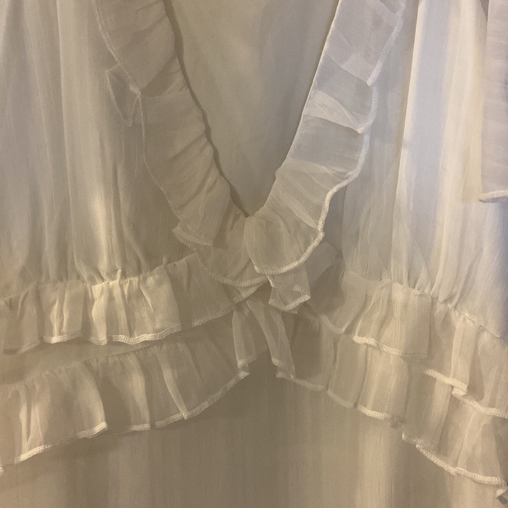 Lulu's White Ruffle Maxi Dress - Picture 4 of 5
